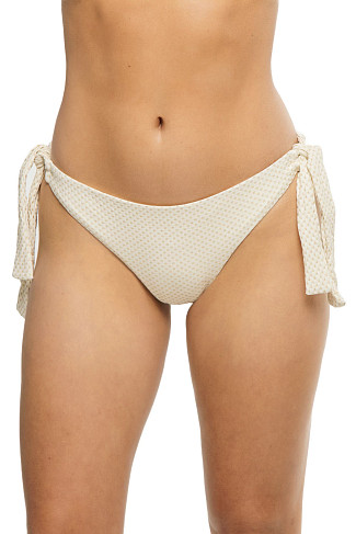 WHITE SAND Frankie Textured Tie Side Hipster Bikini Bottom