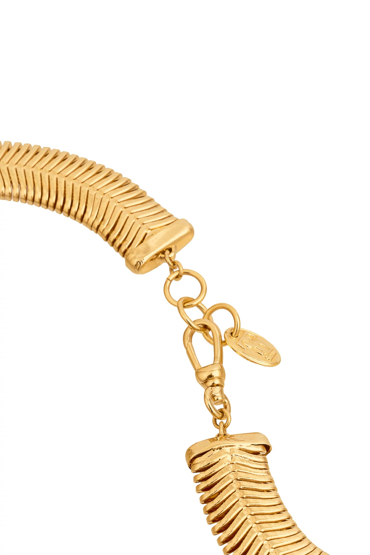 GOLD Collier Snake Necklace image number 2