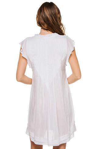 WHITE Sasha Lace Trimmed Mini Dress