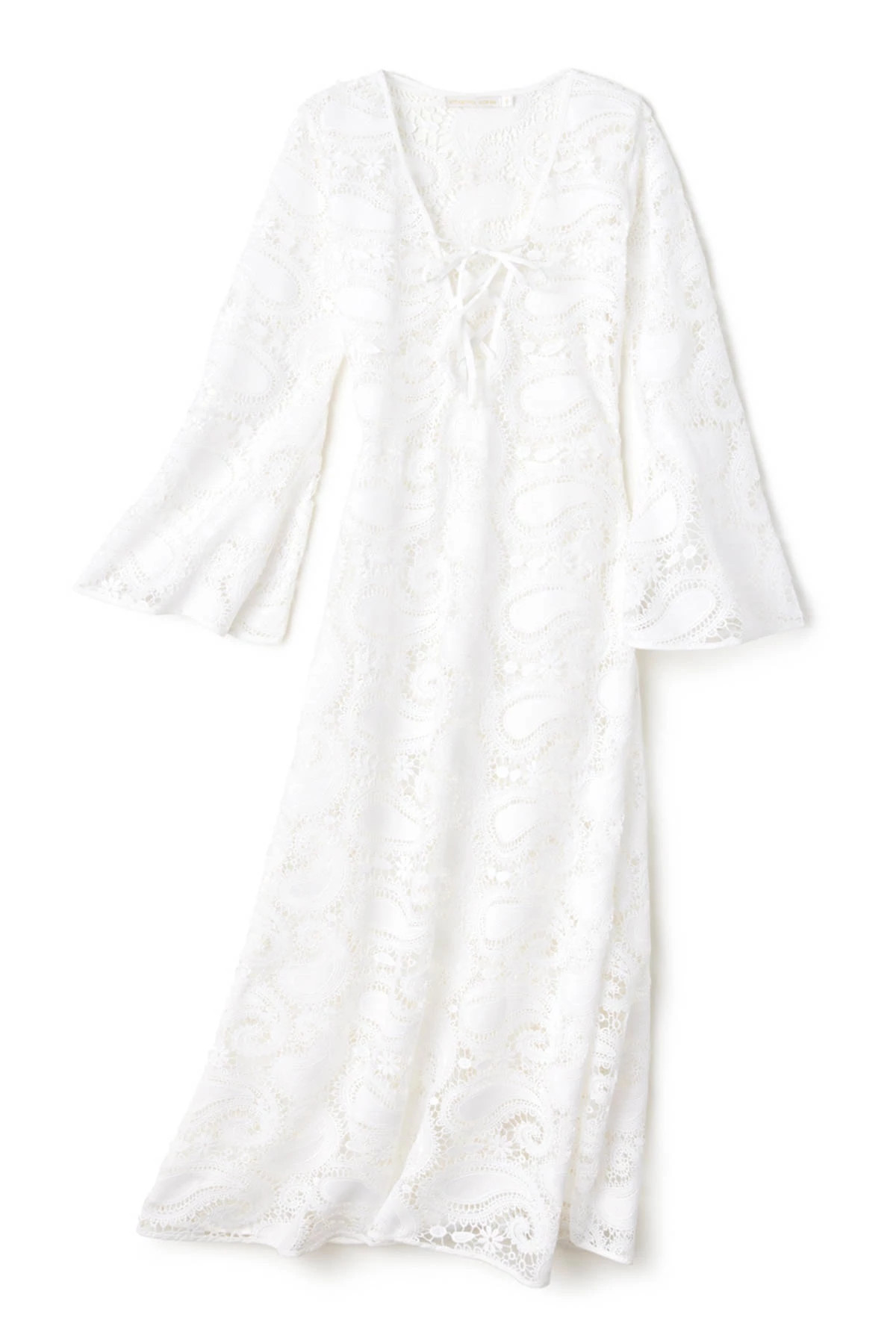 WHITE Paisley Guipure Maxi Dress image number 3