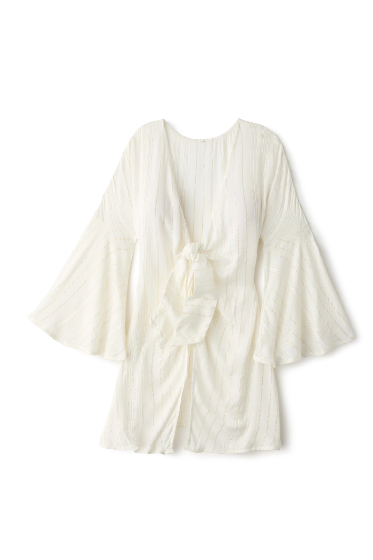 WHITE Tie Front Kimono image number 4