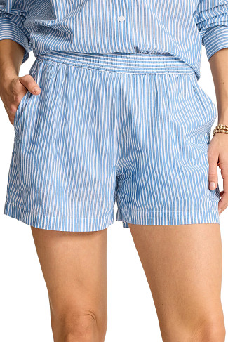 VICTORIA BLUE Chambray Beach Shorts