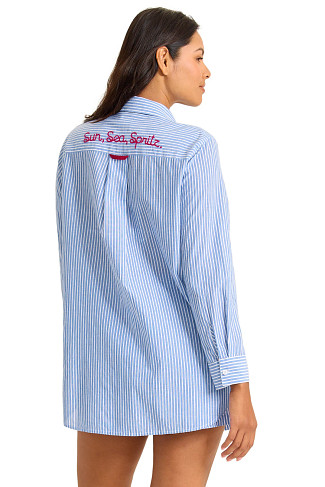 VICTORIA BLUE Chambray Boyfriend Shirt
