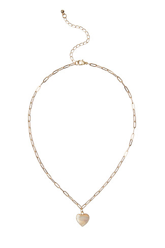 GOLD Mother of Pearl Heart Necklace