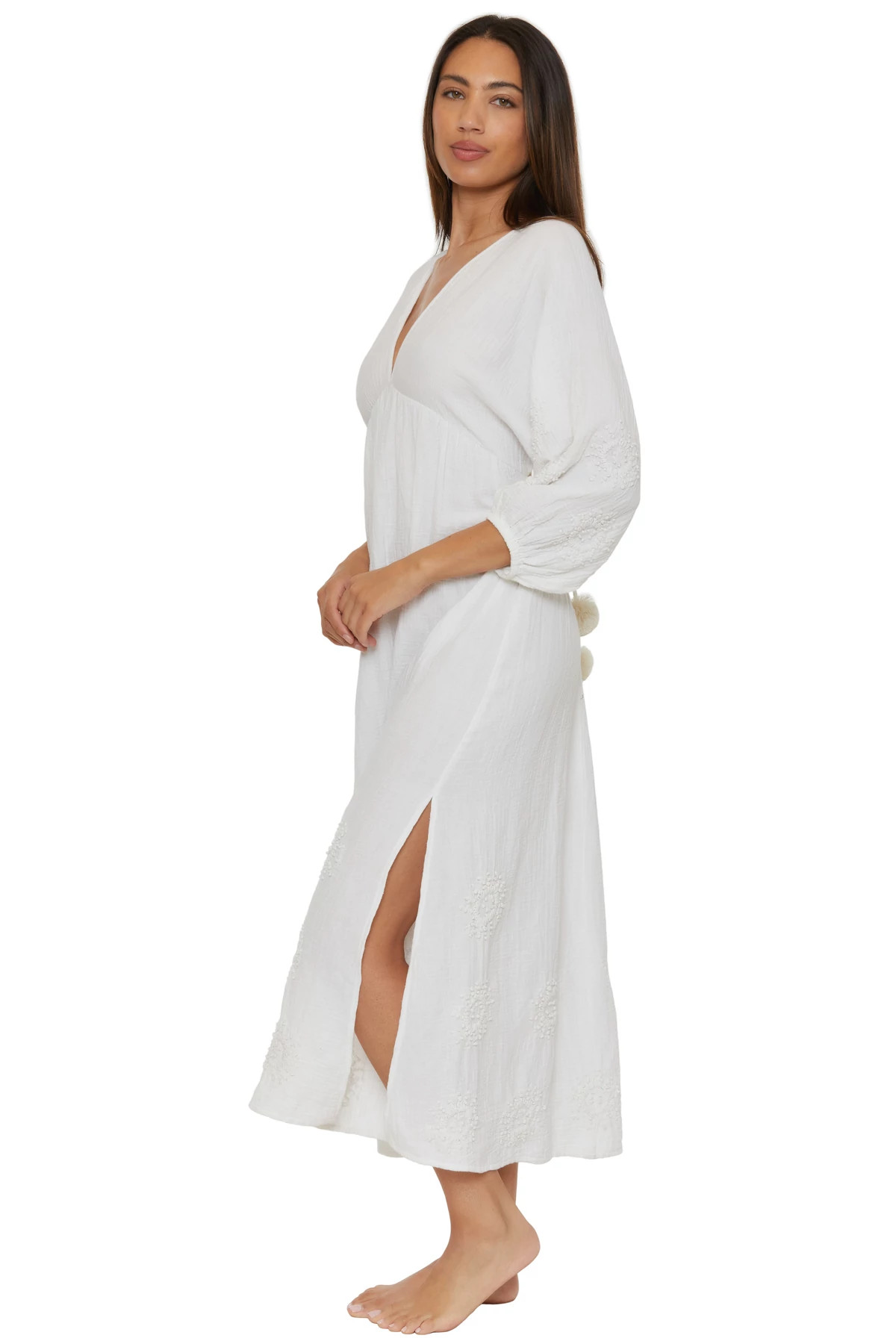 WHITE Open Back Maxi Dress image number 3