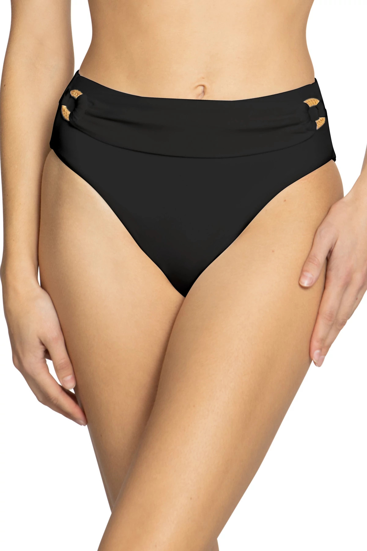 BLACK Ring High Waist Bikini Bottom image number 1