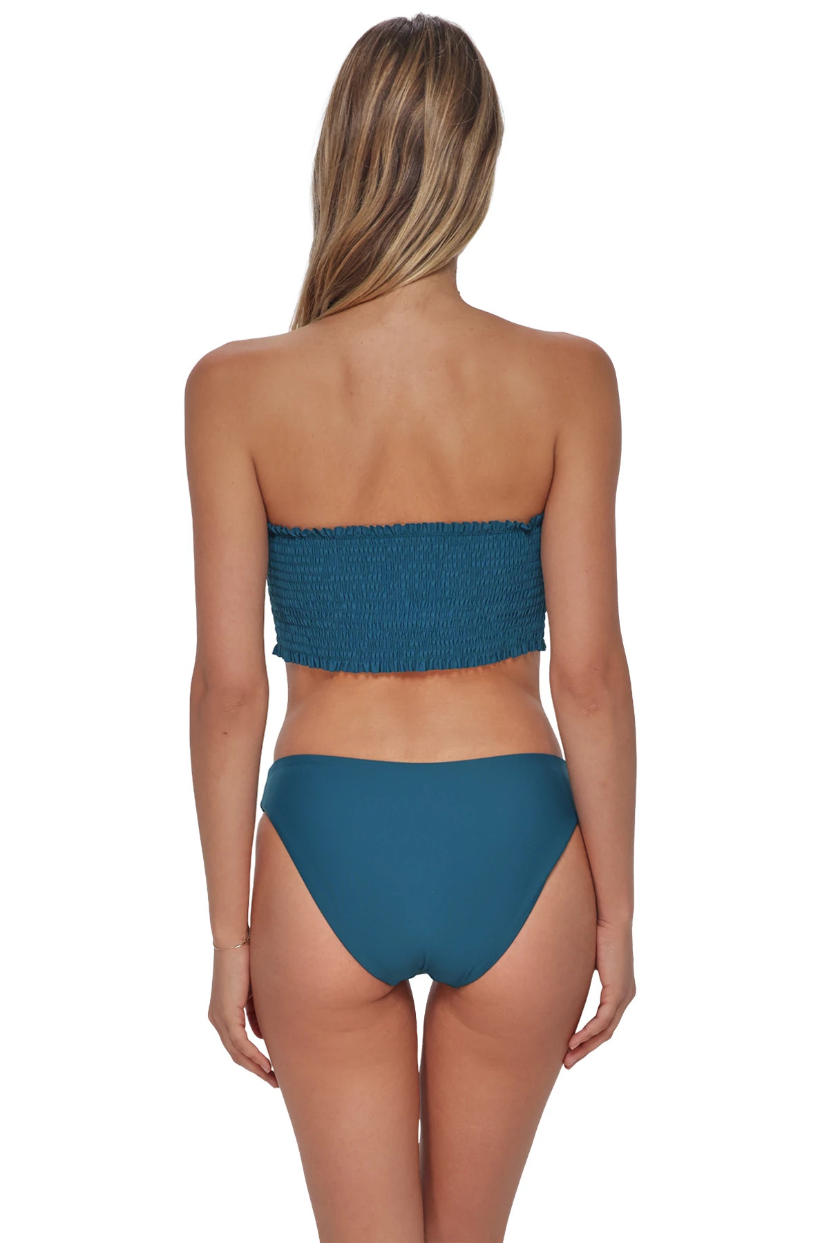 SEA SIREN Kali Smocked Bandeau Bikini Top image number 3