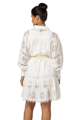 WHITE Gia Lace Midi Dress