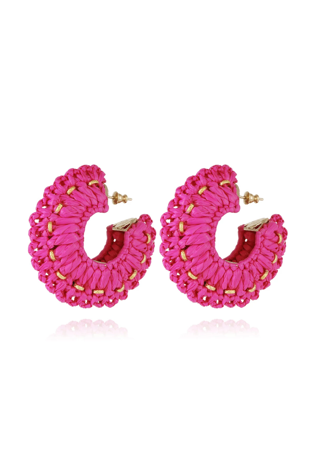 064 PINK Crocus Hoop Earrings image number 1
