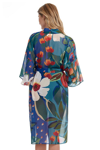 MULTICOLOR Deep V-Neck Kimono