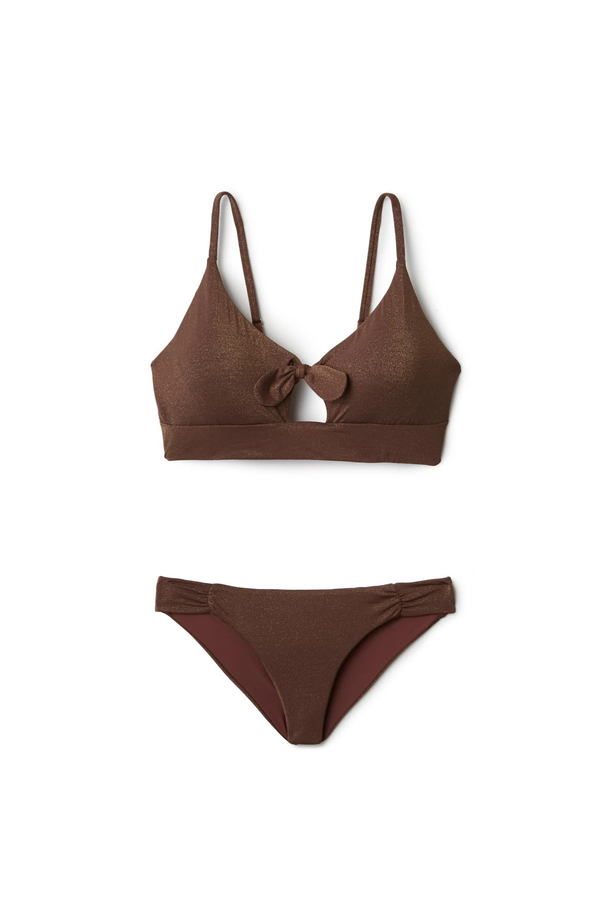 COCOA SHIMMER Charlie Shimmer Bralette Bikini Top image number 4