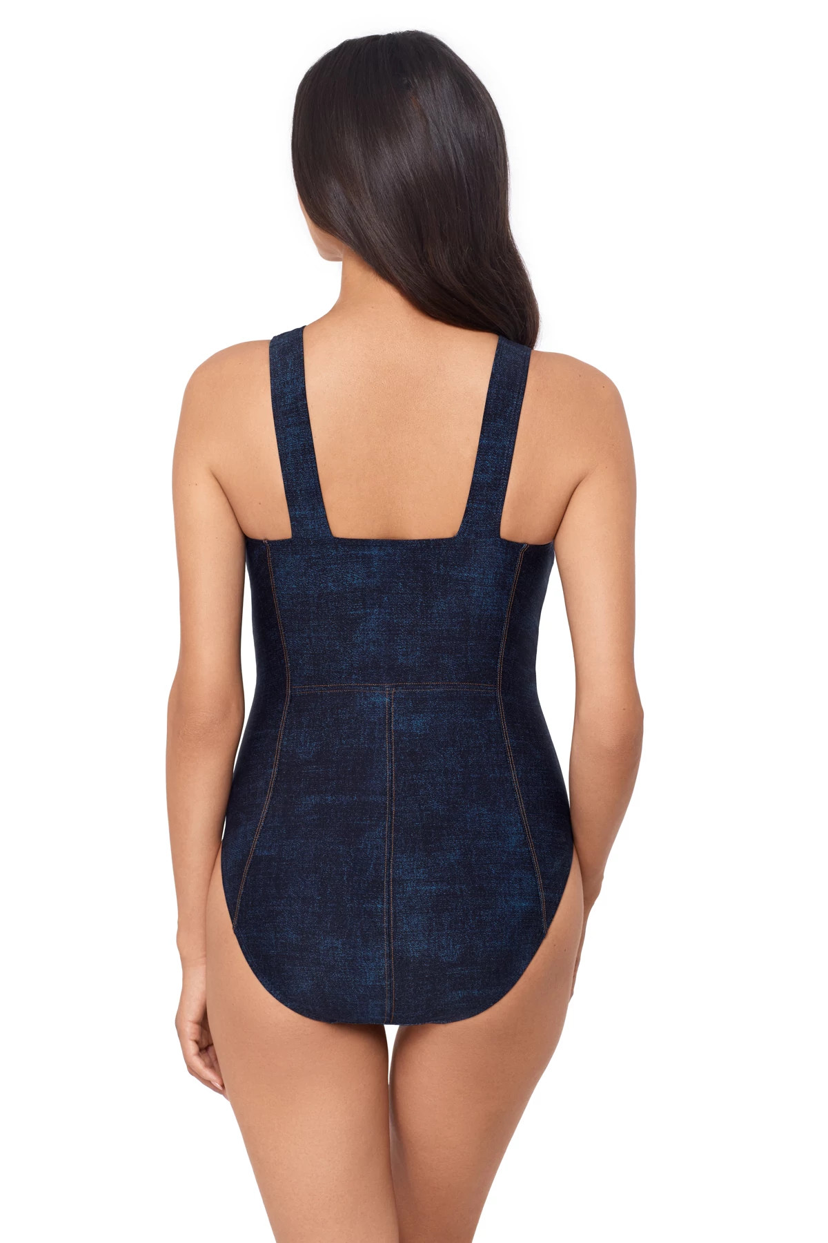 DENIM BLUE Shania Belted One Piece Swimsuit image number 2