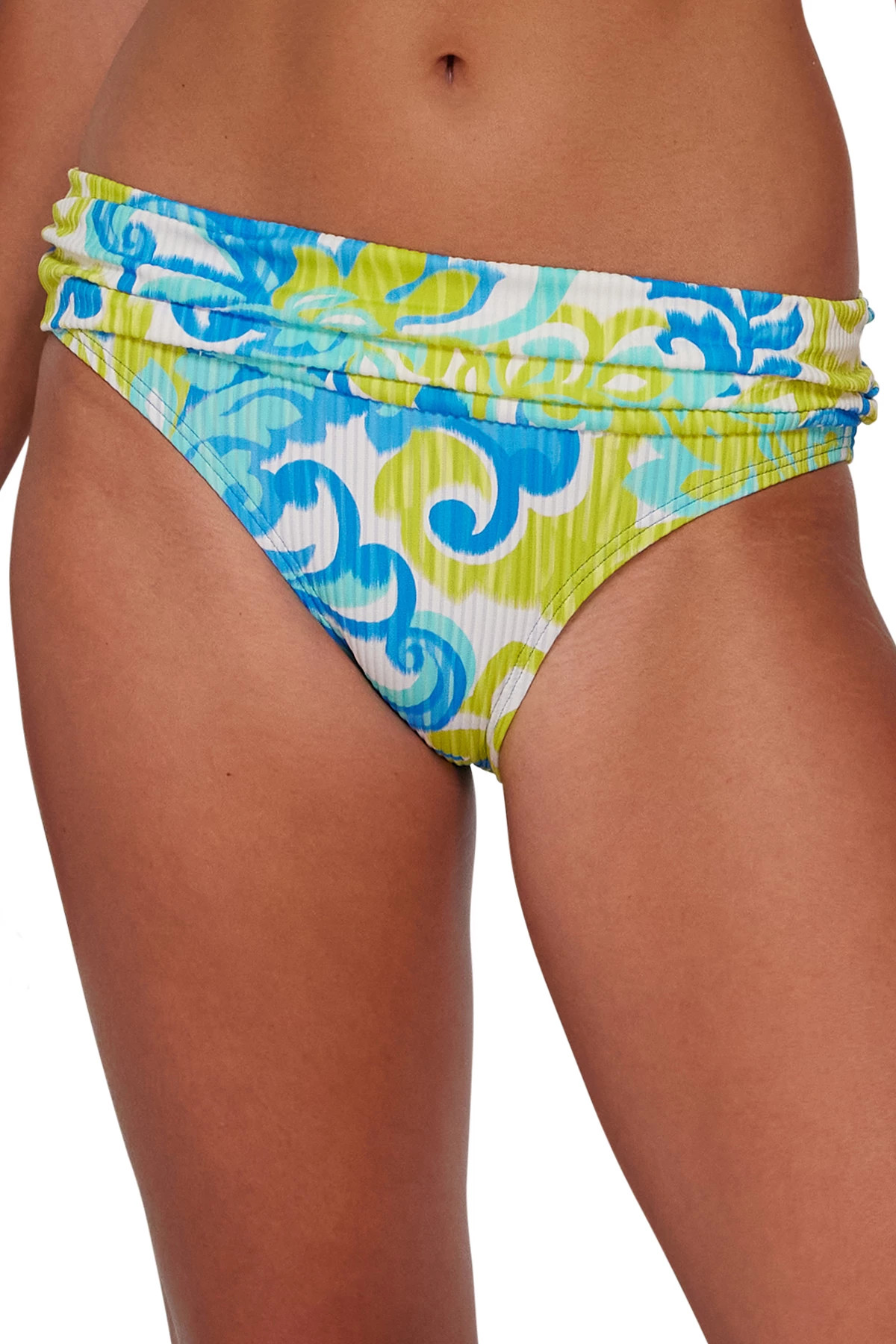 OCEAN MUSE SANDBAR RIB Unforgettable Banded Hipster Bikini Bottom image number 1