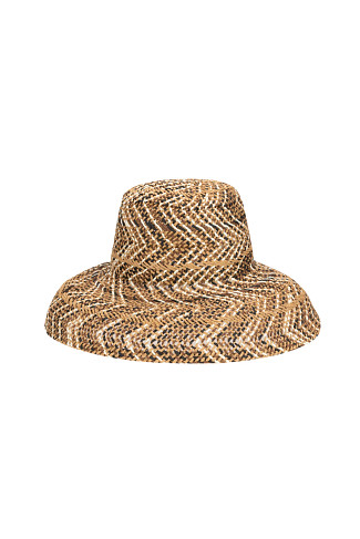 MULTI BROWN Wide Brim Sunhat