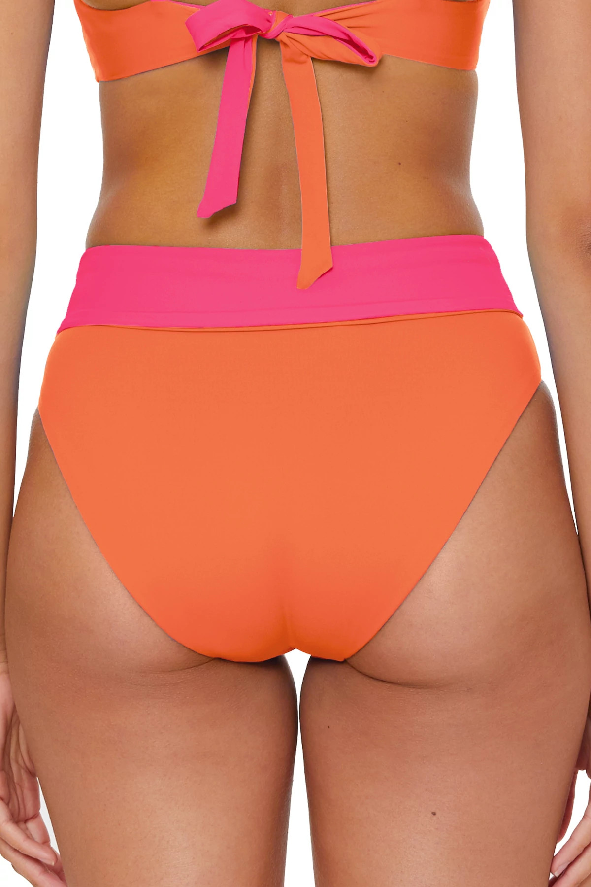 PUNCH/CORAL ROSE Lily Reversible High Waist Bikini Bottom image number 3