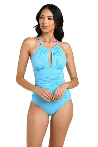 SKY Keyhole High Neck One Piece Swimsuit