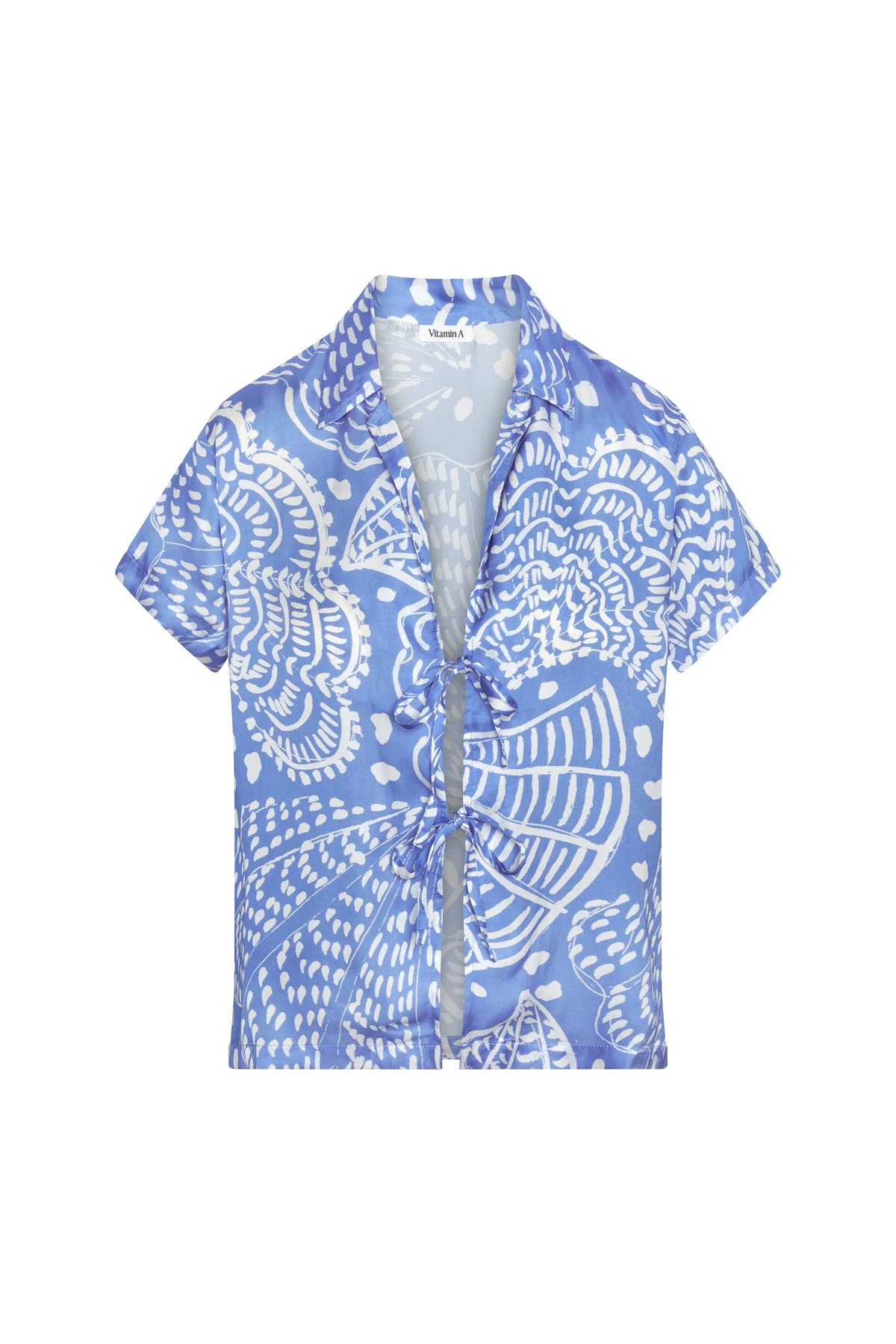 BLUE Kami Sea Fan Collared Shirt image number 3