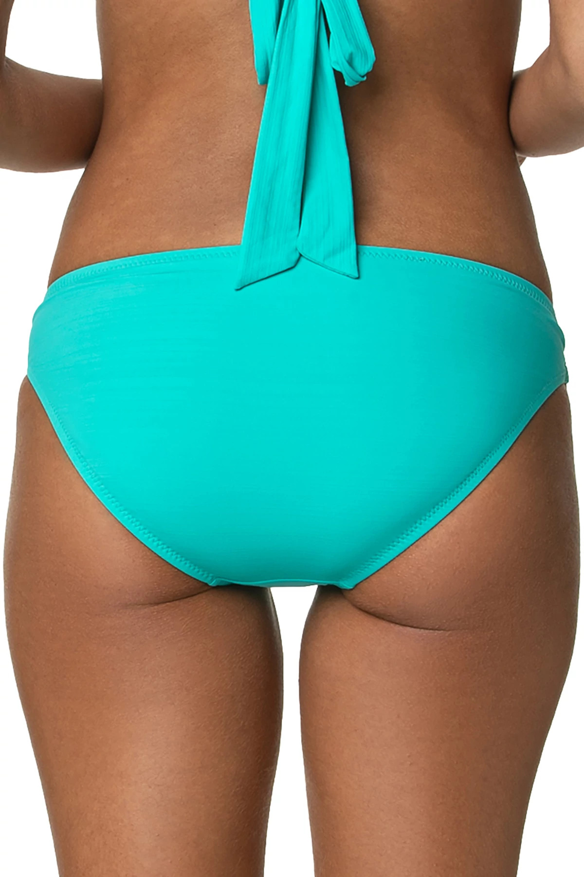 SEAFOAM AQUA Textured Hipster Bikini Bottom image number 2