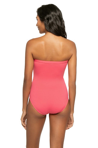 CORAL COAST Shirred Bandeau One Piece Swimsuit