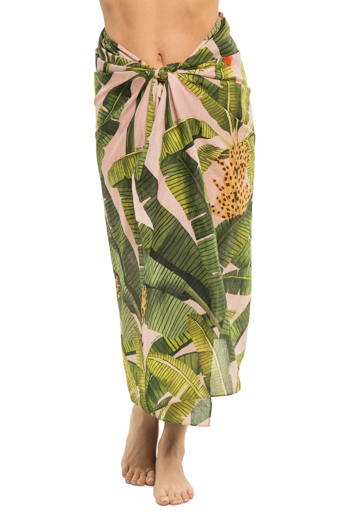 BANANA LEAVES PINK Banana Leaves Midi Skirt image number 1
