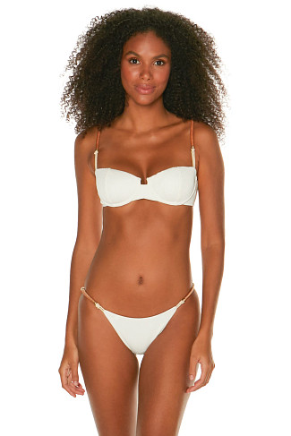 WHITE Textured Underwire Bikini Top