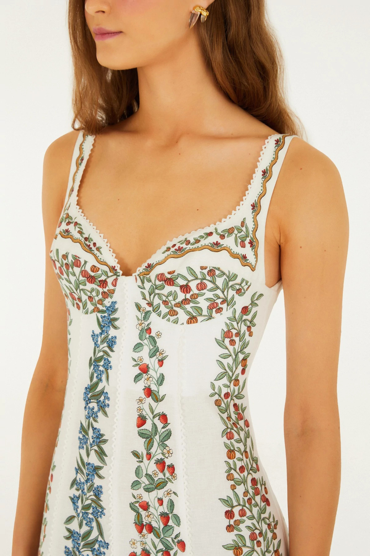 FRUIT BEAUTY OFF-WHITE Fruit Beauty Embroidered Maxi Dress image number 4