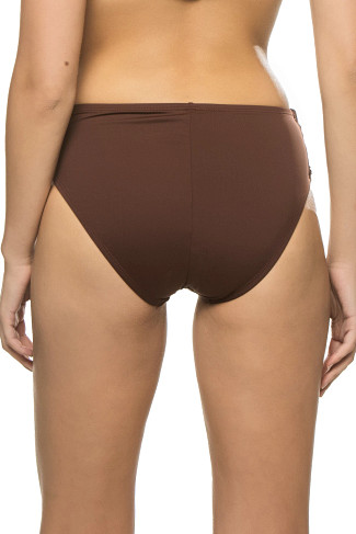 JAVA Shirred Sash Front High Waist Bikini Bottom