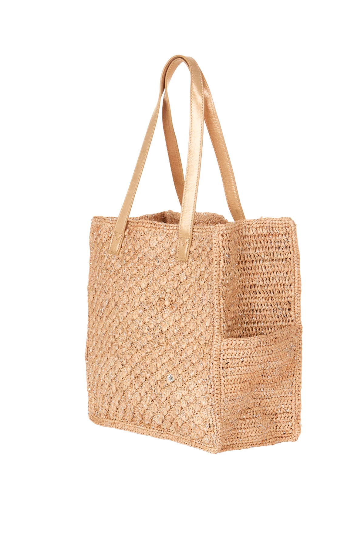 REED/SILVER Treviso Raffia Tote image number 2