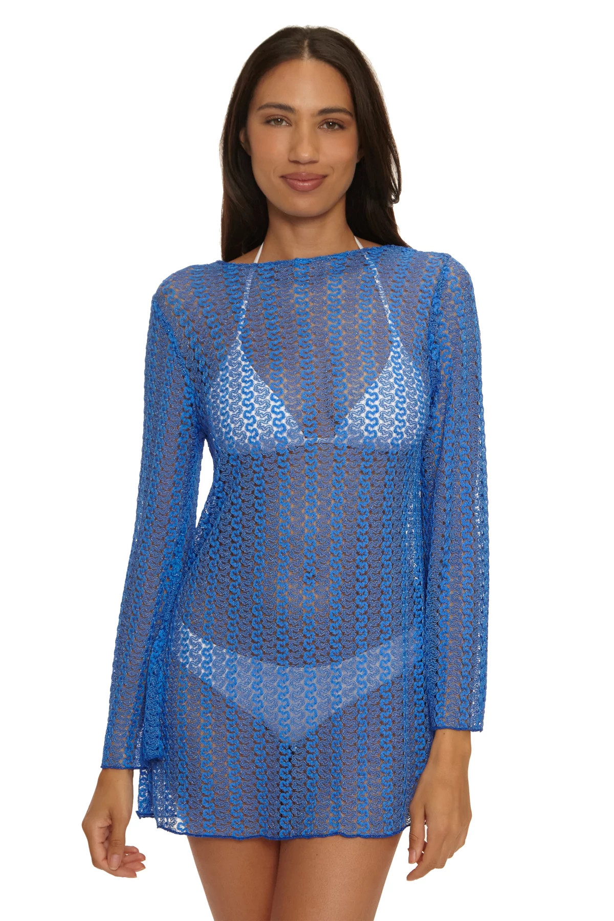 TRUE BLUE Lace Crochet Tunic image number 3