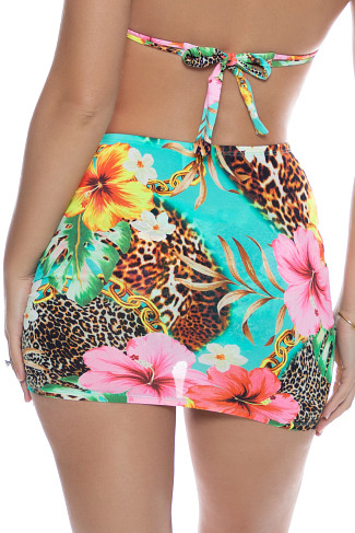 MULTI Visions Of Paradise Scrunch Mini Skirt