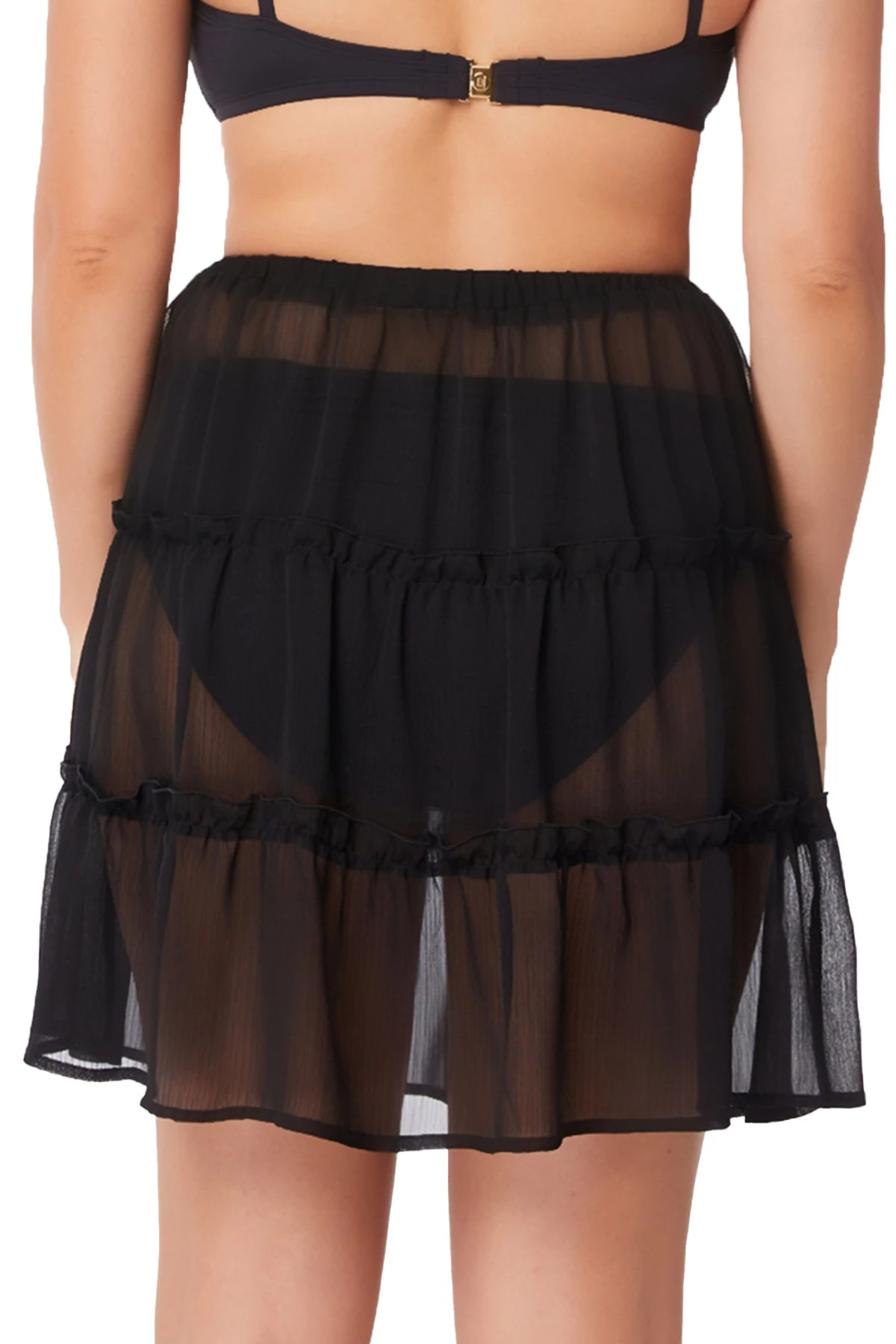 BLACK Chiffon Short Skirt image number 2