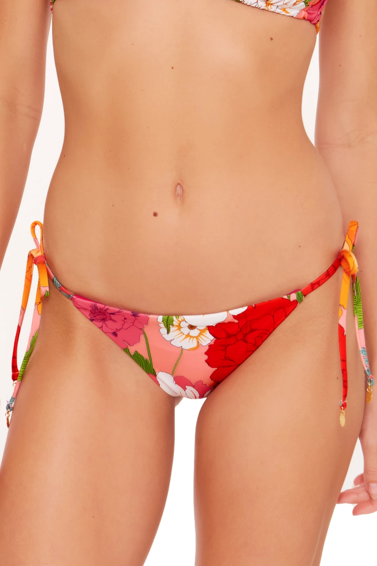 MULTI Sunny Bloom Tie Side Hipster Bikini Bottom image number 1