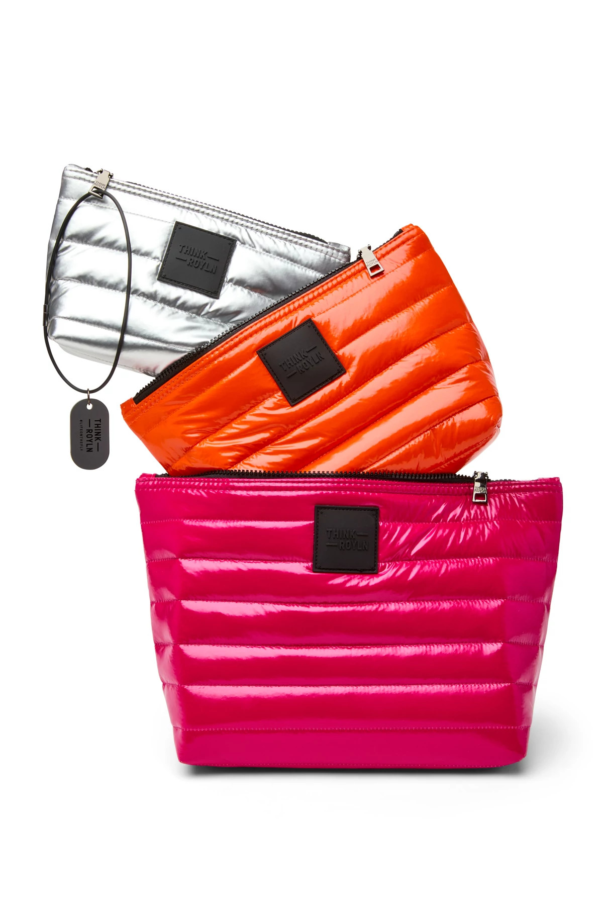 FUCHSIA/ORANGE/SILVER Travel Trio Pouch image number 1