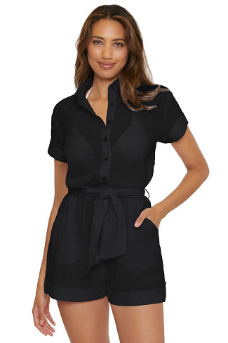 BLACK Cabana Button Up Romper