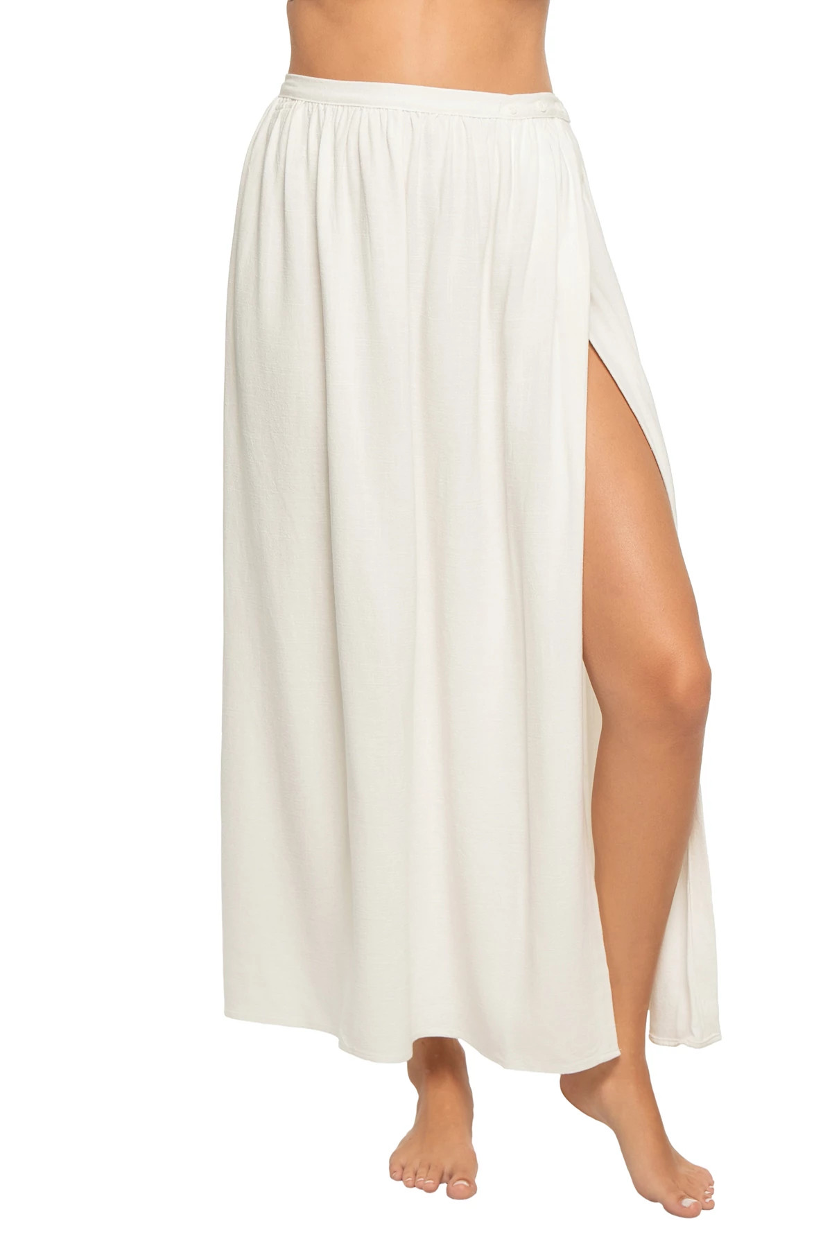 WHITE Wrap Maxi Skirt image number 1