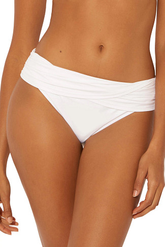 WHITE Sarong Twisted Banded Hipster Bikini Bottom