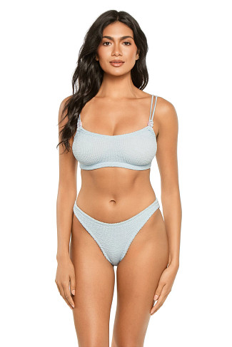METALLIC ICE BLUE Cassie Crinkle Stretch Bikini Set