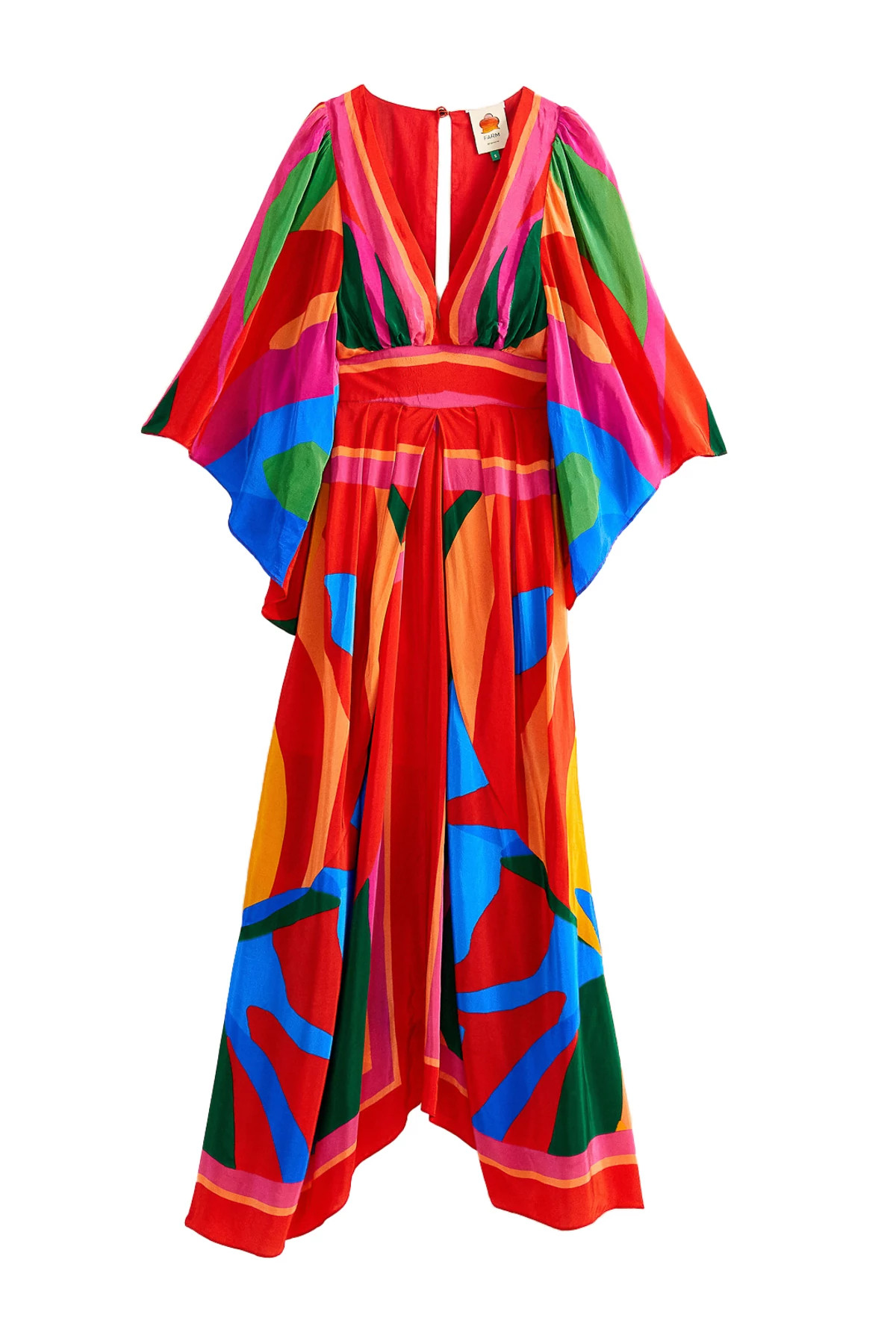 MULTI Colorful Leaves Maxi Dress image number 4