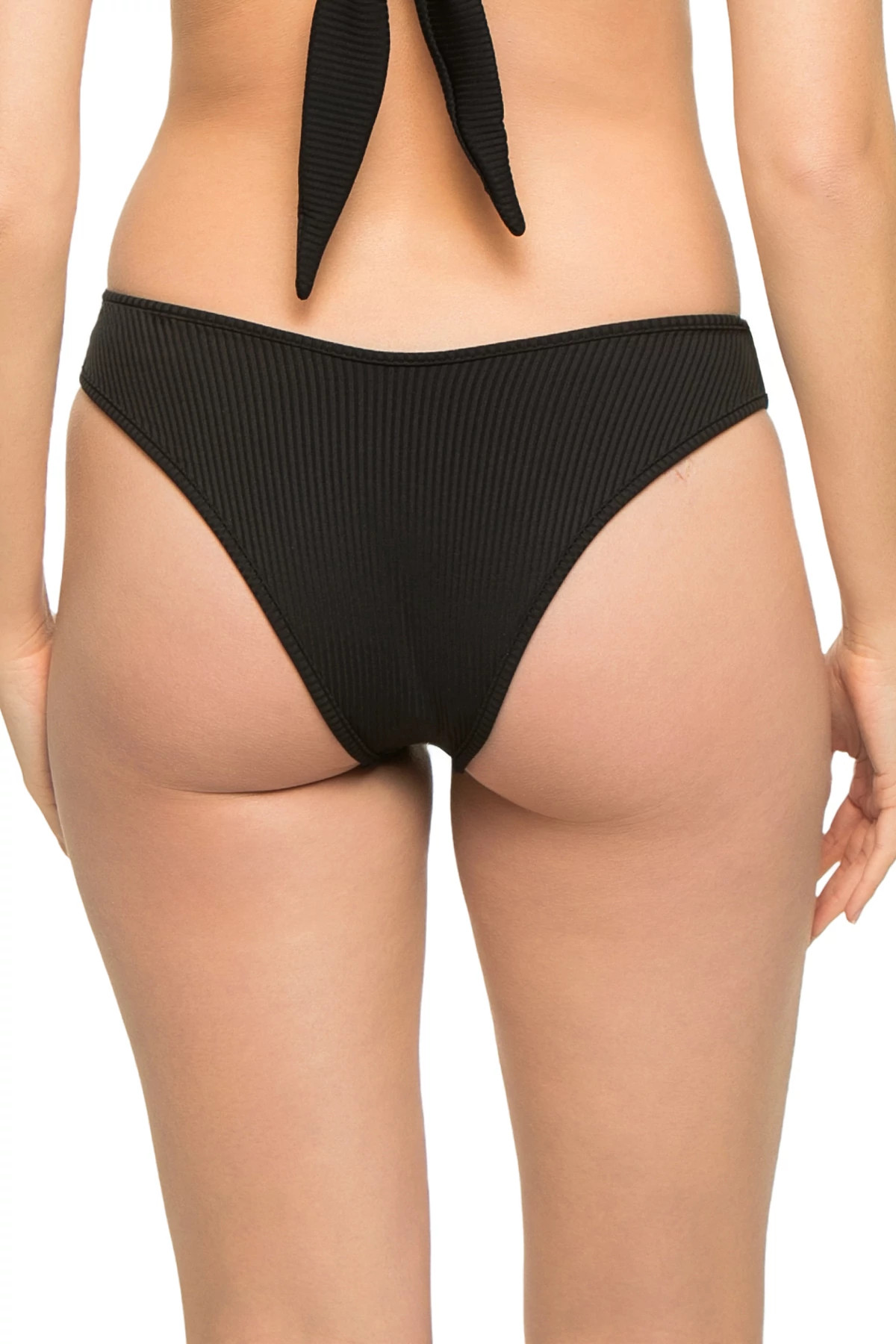 BLACK RIB Lulu Brazilian Bikini Bottom image number 2