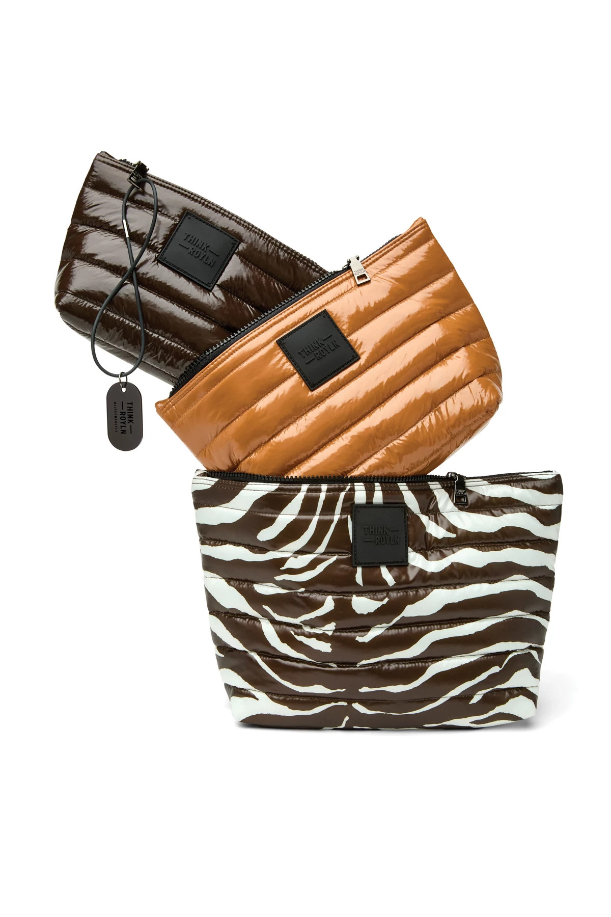 CHOCOLATE ZEBRA GLOSSY NUDE GLOSSY CHOCOLATE Travel Trio Pouch image number 1
