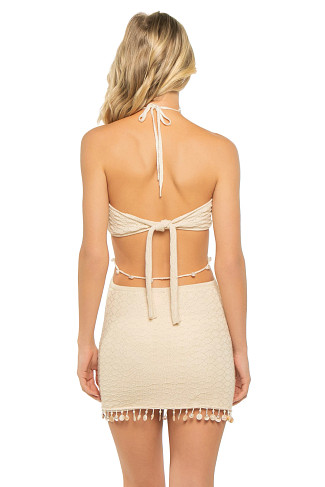 WHITE Lali Halter Mini Dress