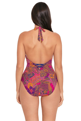 SUNSET Sirena Lace Up Halter One Piece Swimsuit