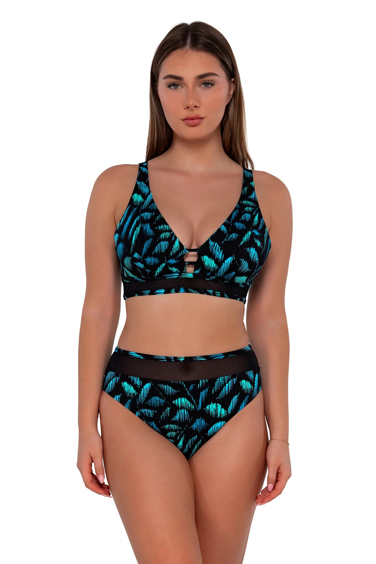 CASCADE SEAGRASS TEXTURE Danica Underwire Bikini Top (E-H Cup) image number 1
