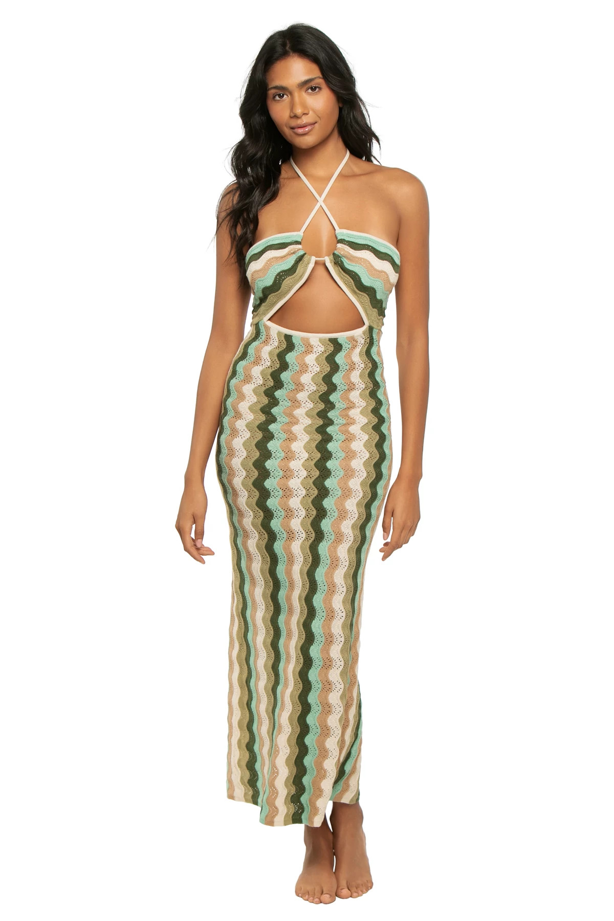 GREEN Poppy Bandeau Midi Dress image number 1