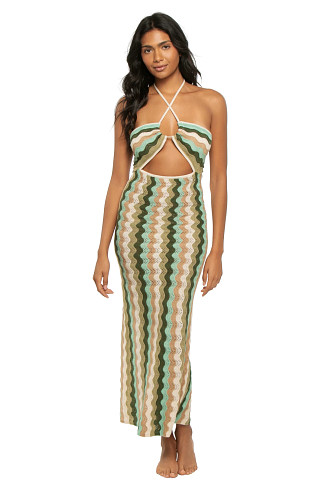 GREEN Poppy Bandeau Midi Dress
