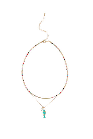 MULTI Fish Charm Necklace