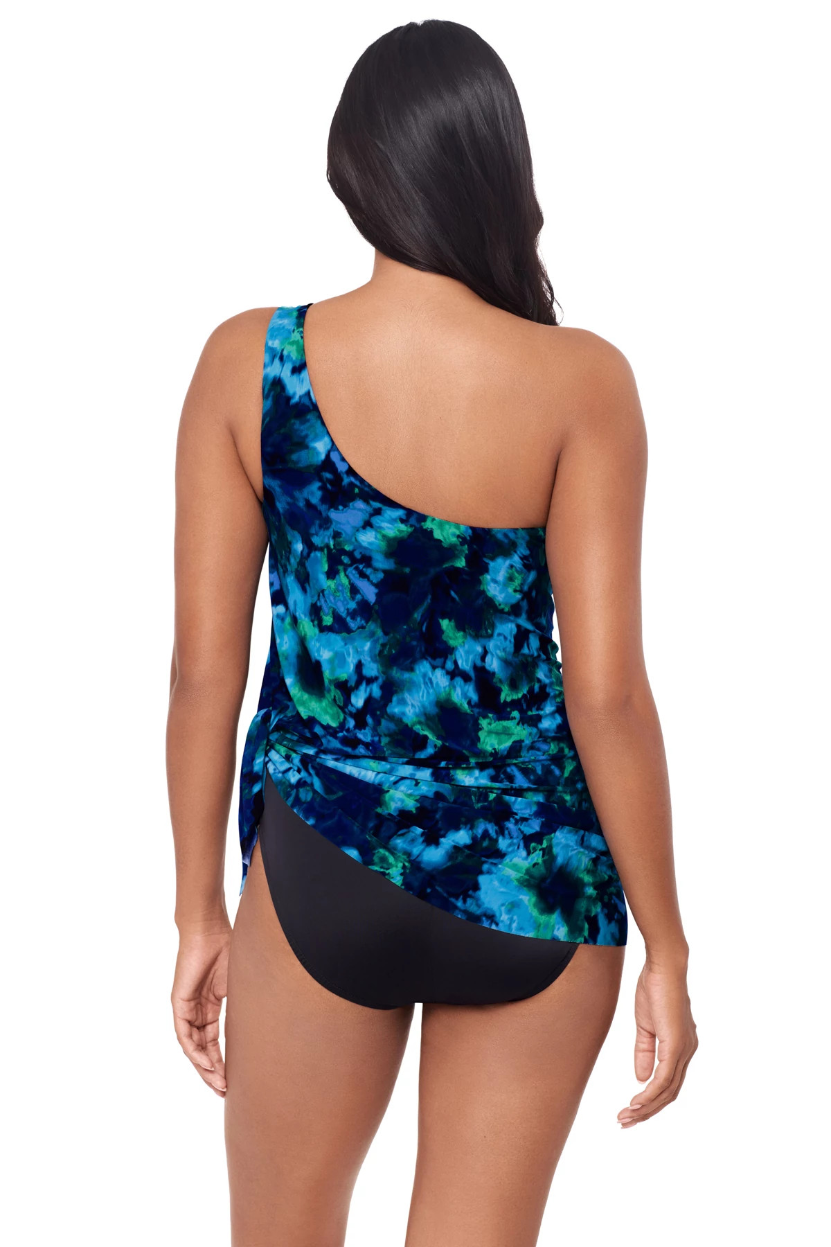 BLUE/MULTI Amal One Shoulder Swimdress image number 4