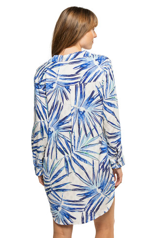 BLUE/WHITE Palmilla Shirt Dress