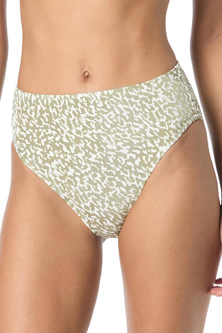 SAFARI GREEN Hazy Cheetah High Waist Bikini Bottom