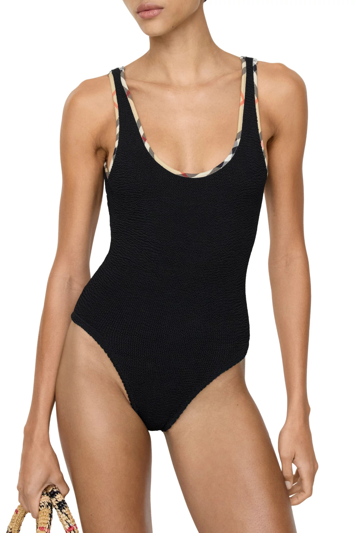 BLACK Faye Crinkle One Piece Swimsuit image number 1